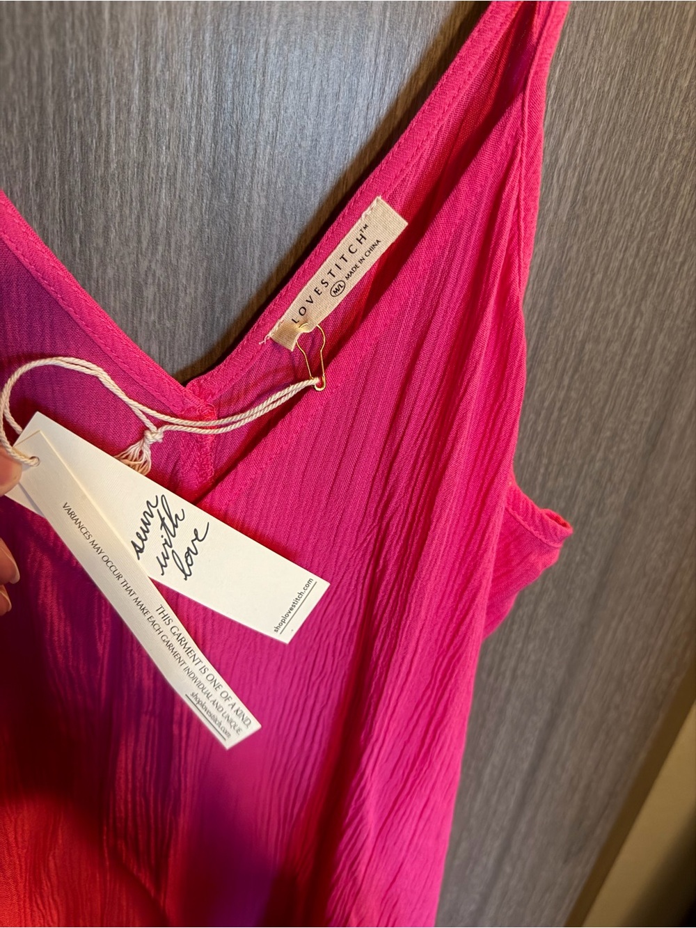 lovestitch Hot Pink Sleeveless V-Neck Slip